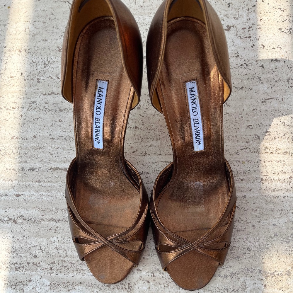 Bronze Manolo Blahnik Heels